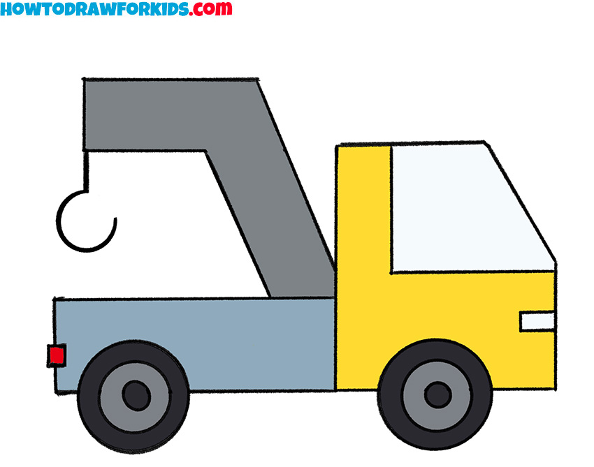 How to draw a tow truck for kindergarten