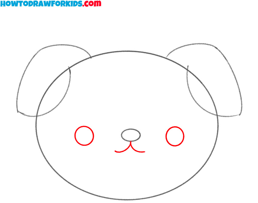 Dog Face for kids drawing tutorial