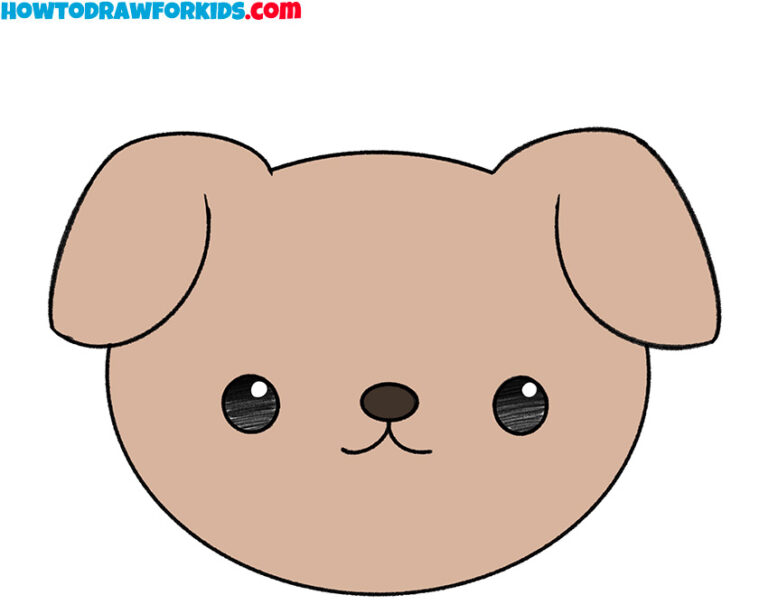 How to Draw a Dog Face for Kindergarten - Easy Drawing Tutorial For Kids