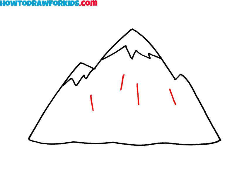 How to draw a Mountain step by step