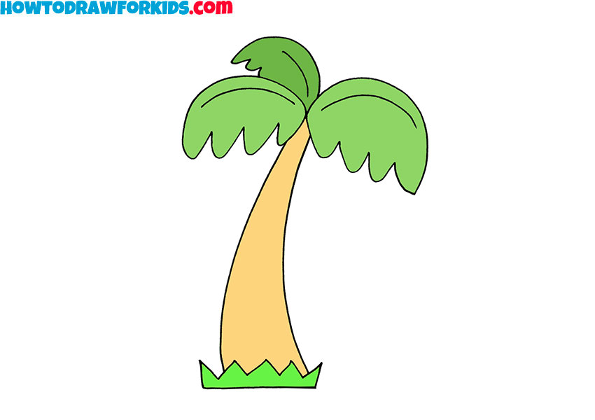 palm tree easy drawing