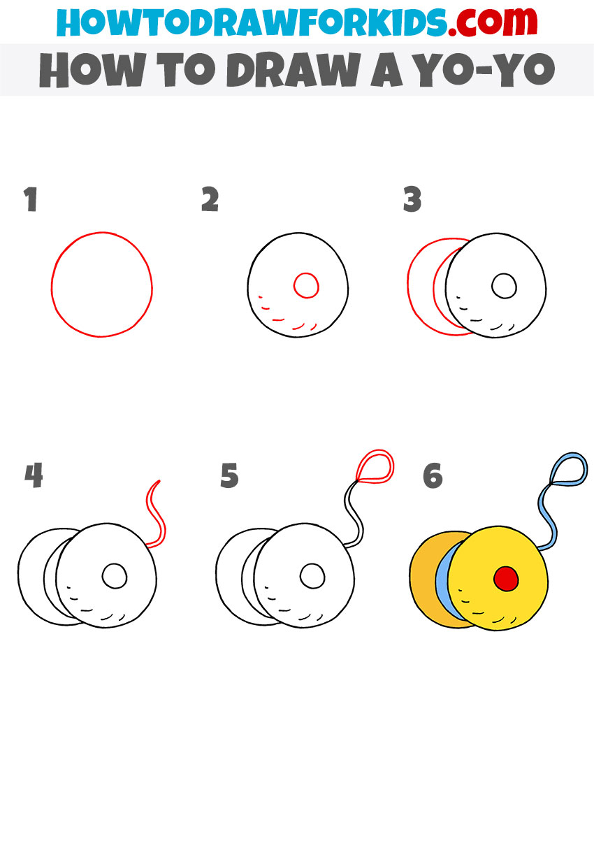 How to draw a Yo-yo step by step