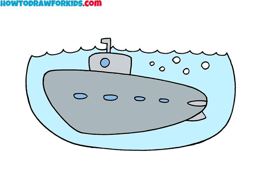 How to draw an iron Submarine