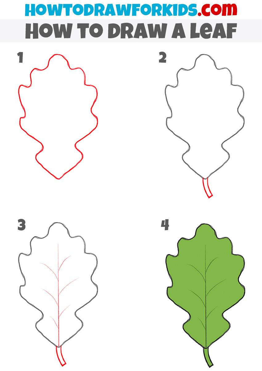 How to Draw a Leaf for Kindergarten Easy Drawing Tutorial For Kids