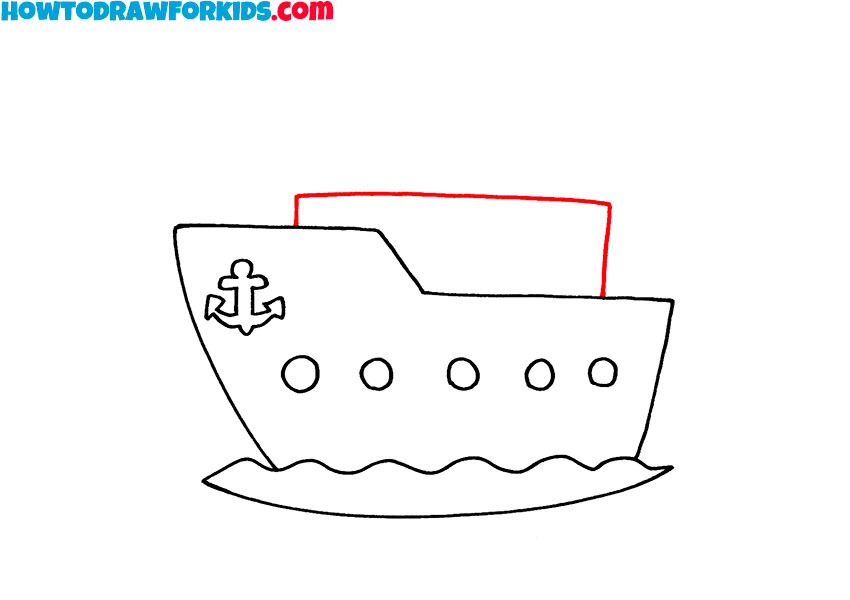 How to draw a sea Ship