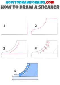 How to Draw a Sneaker for Kindergarten - Easy Tutorial For Kids