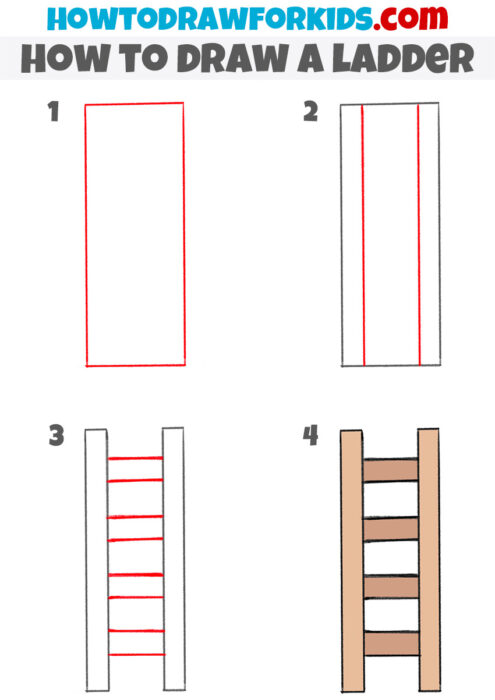 How to Draw a Ladder for Kindergarten - Easy Tutorial For Kids