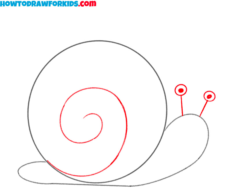 how to draw a snail for kids