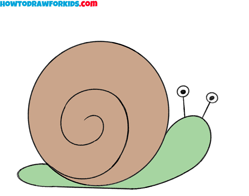 how to draw a baby snail
