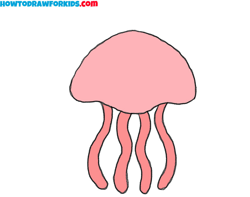 how to draw a cute cartoon jellyfish