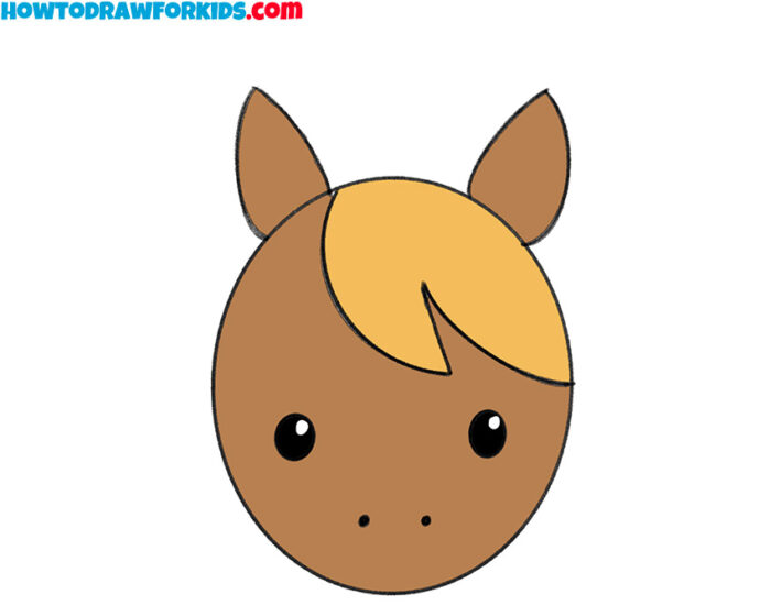 How to Draw a Horse Face for Kindergarten Easy Drawing Tutorial