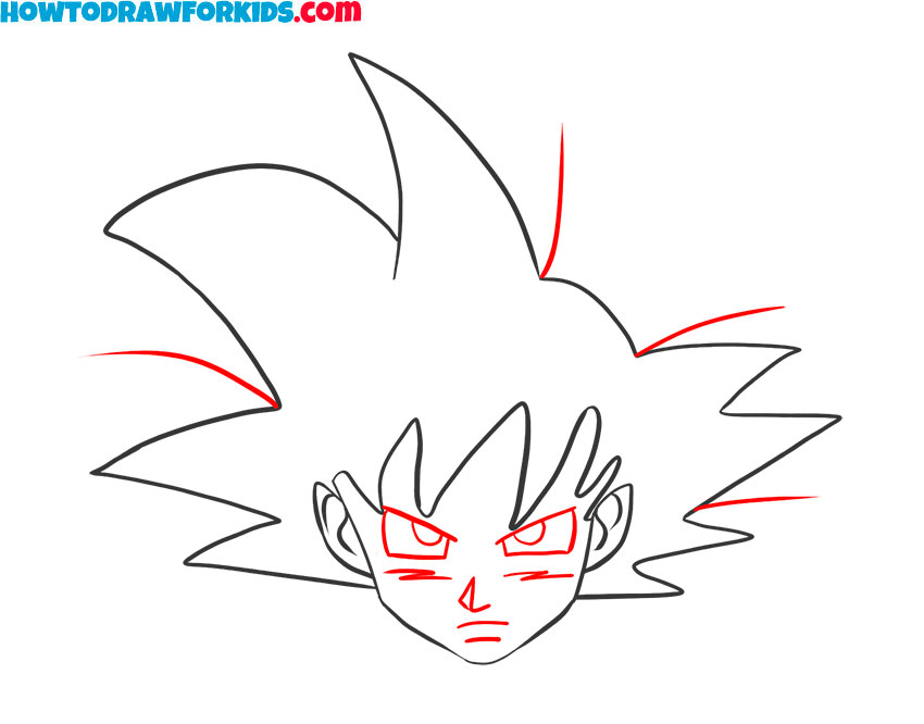 How to draw Goku Face for kids