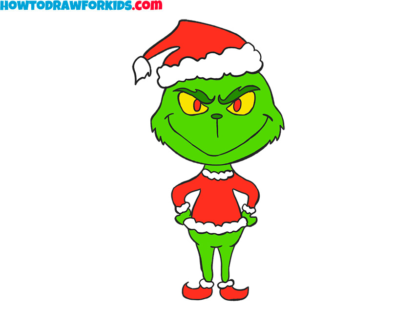 How To Draw Grinch Easy Drawing Tutorial For Kids