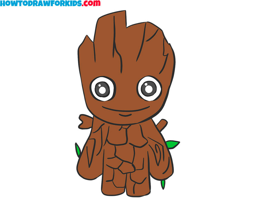 How to draw Groot for kids