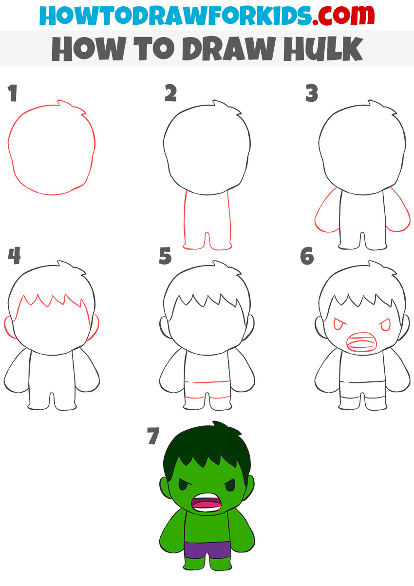 How to Draw Hulk Easy Drawing Tutorial For Kids