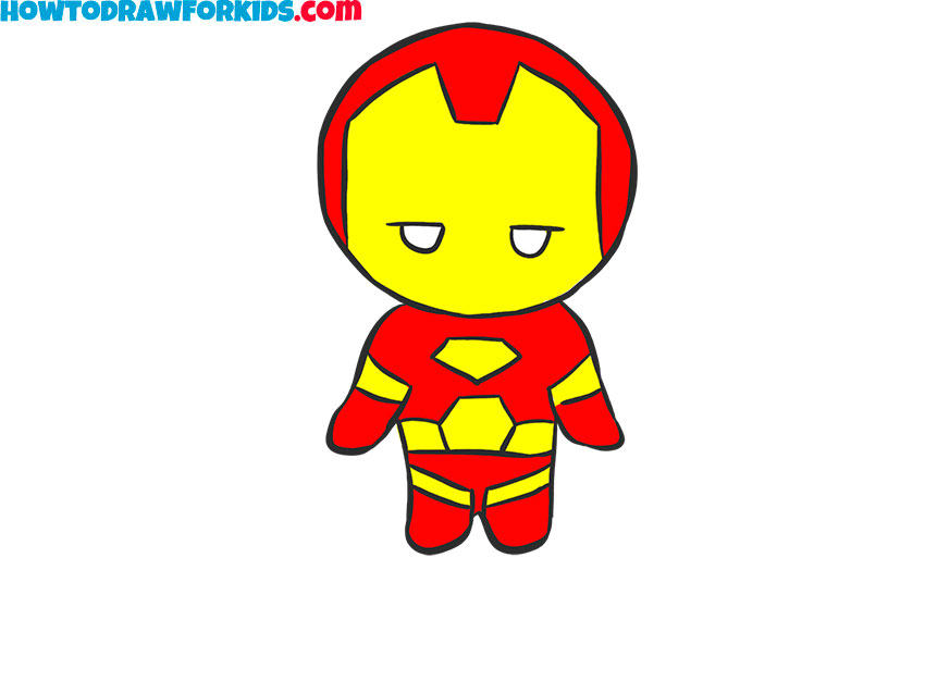 How to draw Iron Man for kids