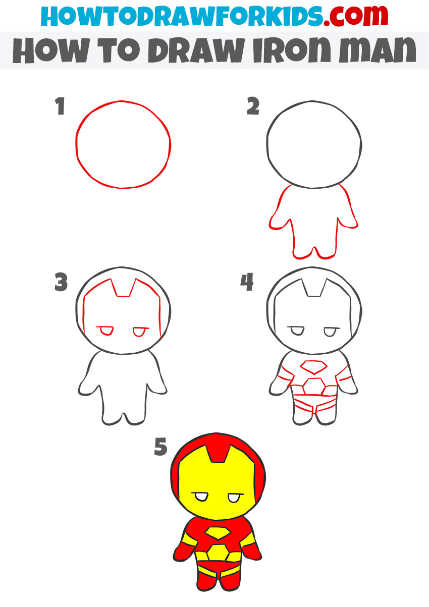 How to Draw Iron Man Easy Drawing Tutorial For Kids