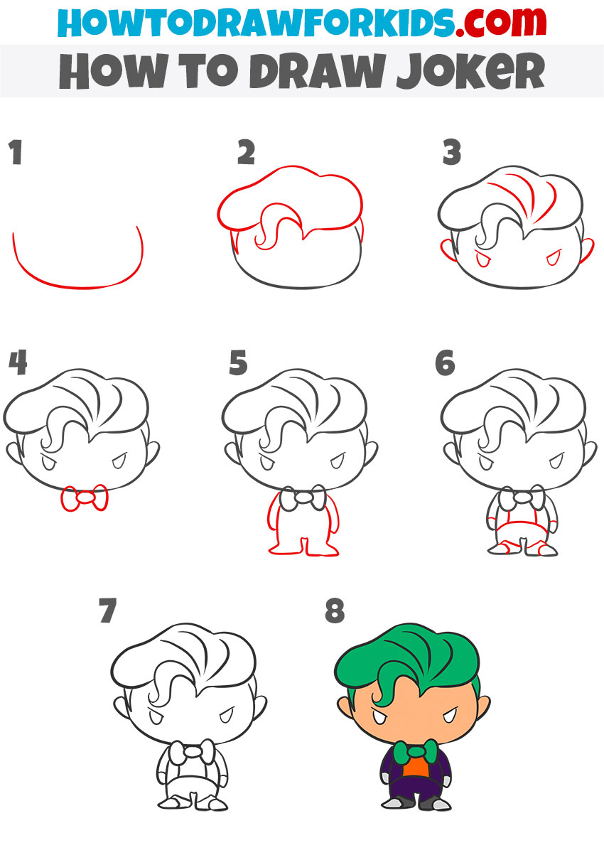 How to draw Joker step by step