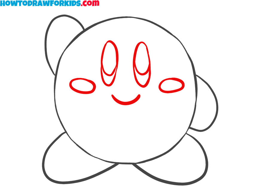How to draw Kirby easy