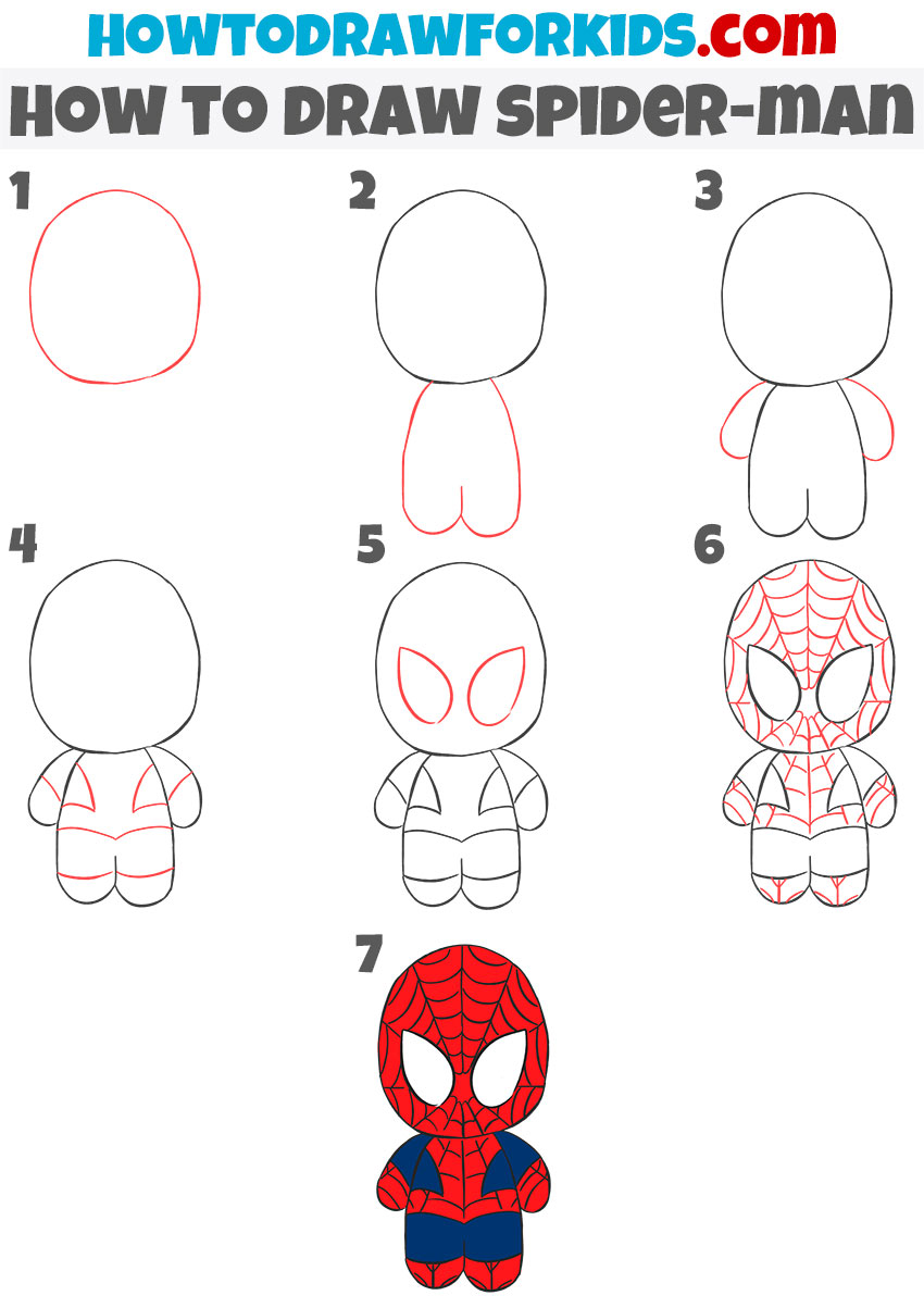 How to draw Spider-Man step by step