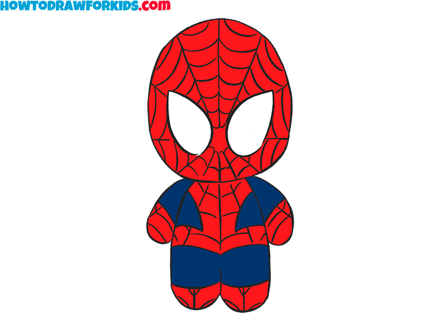 how to draw chibi spiderman