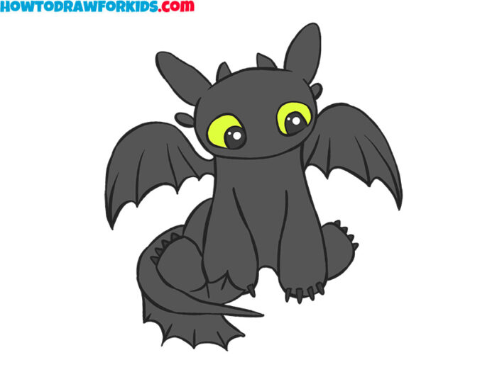 How to Draw Toothless - Easy Drawing Tutorial For Kids