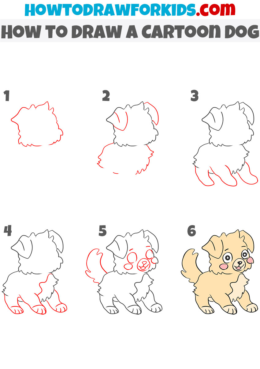 how to draw a cartoon dog