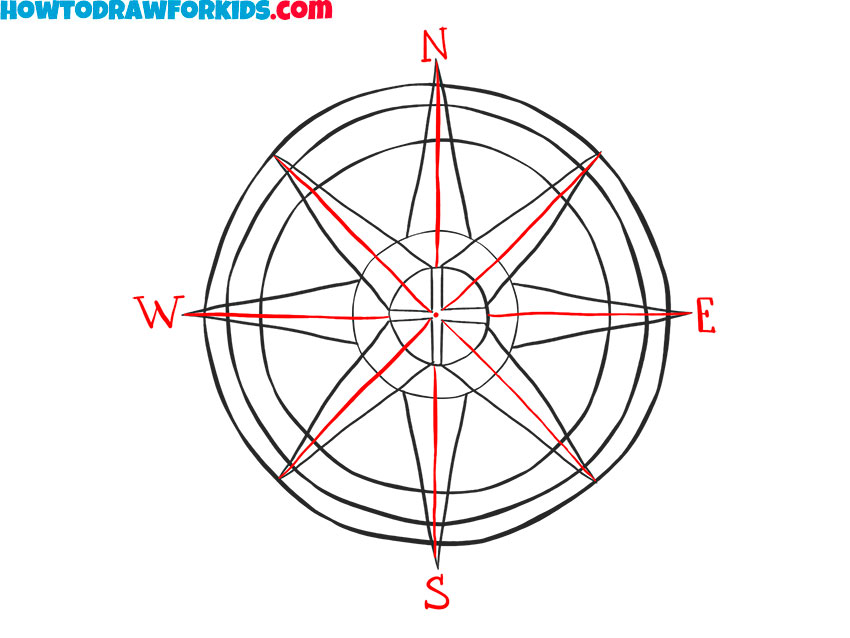 How to draw a Compass Rose quickly