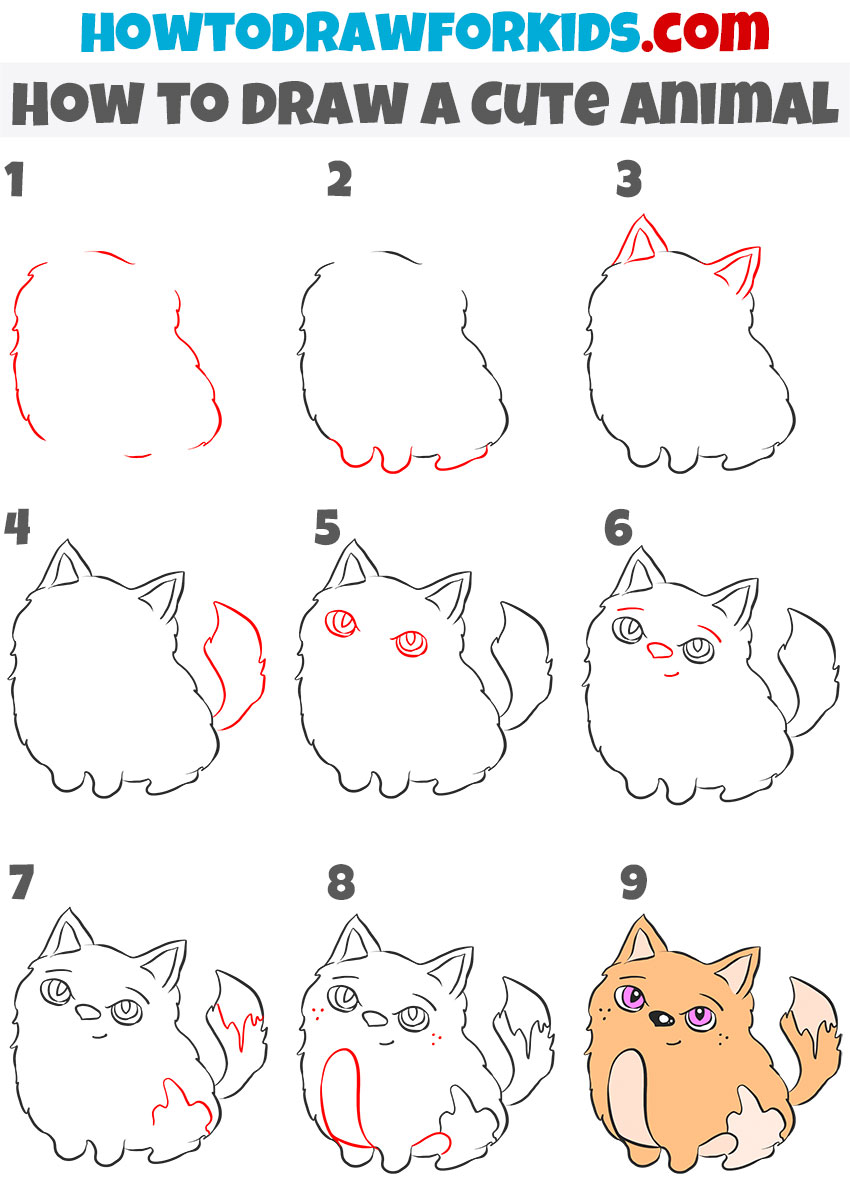 How to draw a Cute Animal step by step
