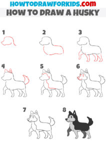 How to Draw a Husky - Easy Drawing Tutorial For Kids