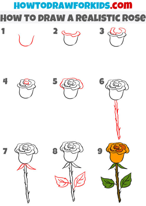 How to Draw a Rose - Easy Drawing Tutorial For Kids