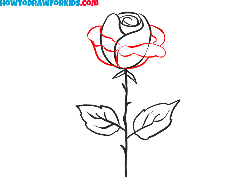 How to draw a Rose Flower easy