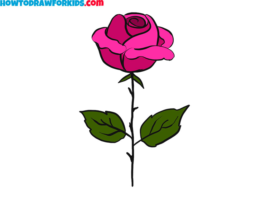 How to draw a Rose Flower for kids