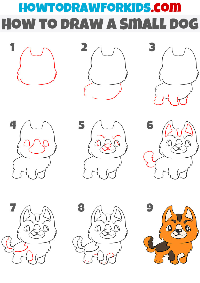 How to Draw a Small Dog - Easy Drawing Tutorial For Kids