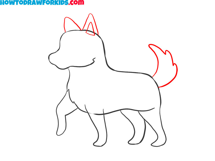How to draw a cartoon Husky