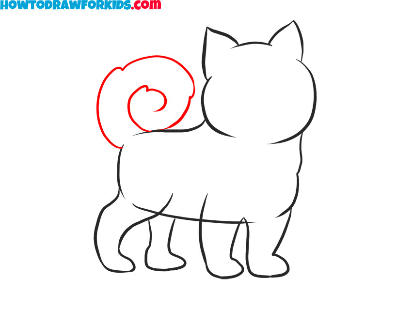 How to draw a cartoon Standing Dog