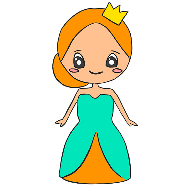 How to draw a princess for kids 1