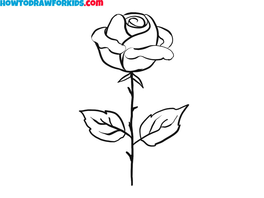 How to draw a simple Rose Flower