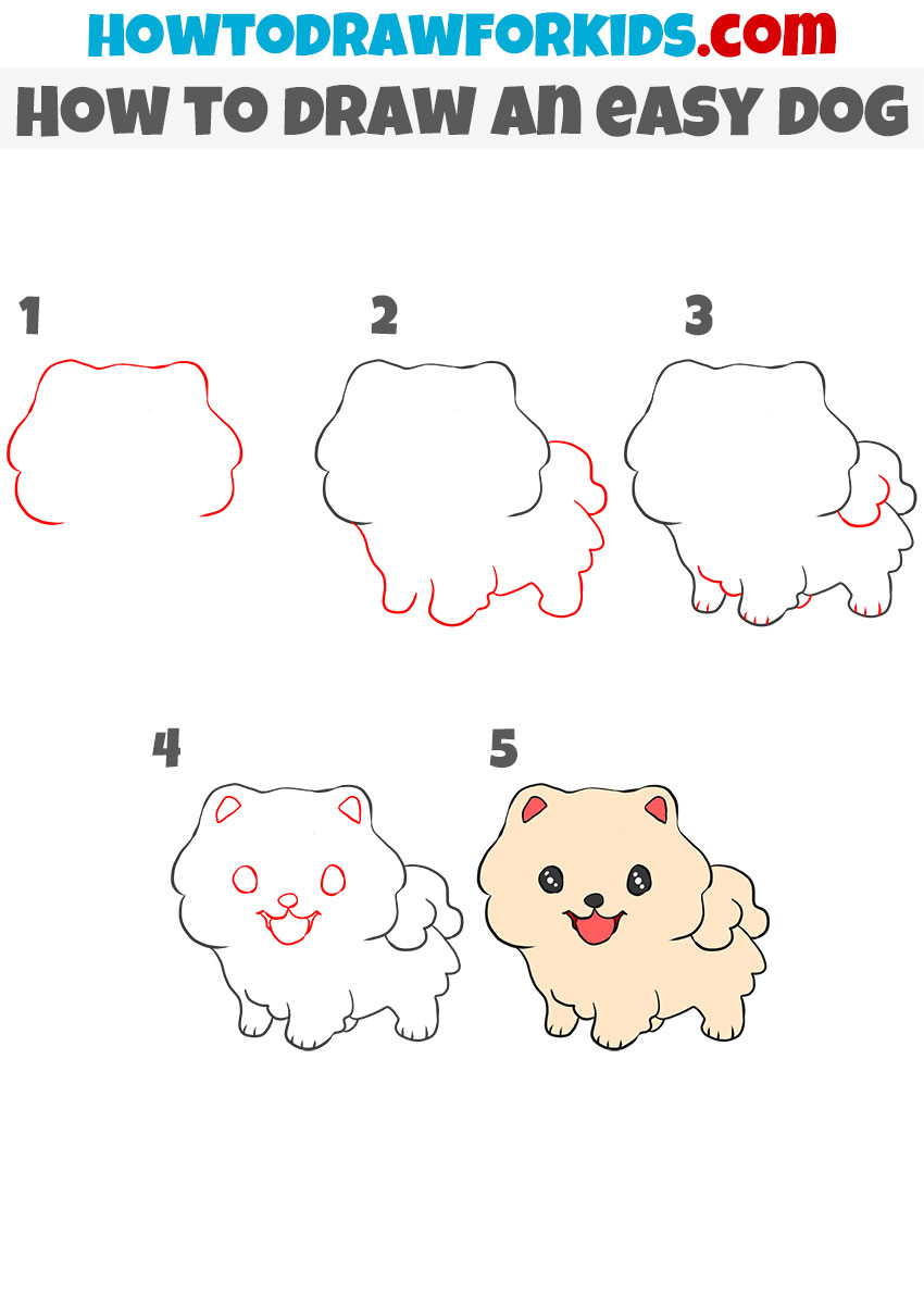 How to draw an Easy Dog step by step