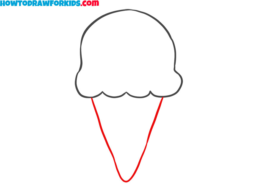 How to draw an ice cream cone easy