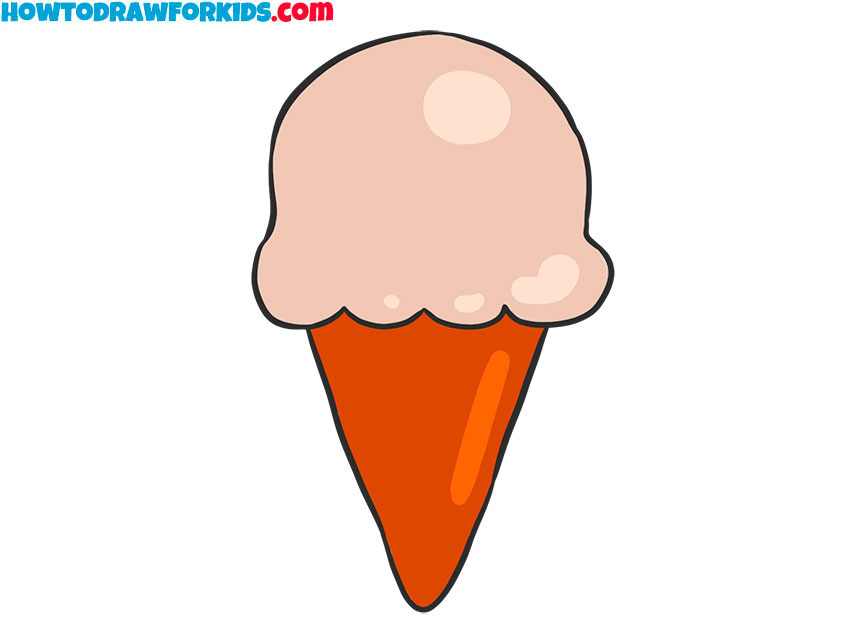 How to draw an ice cream cone for kids