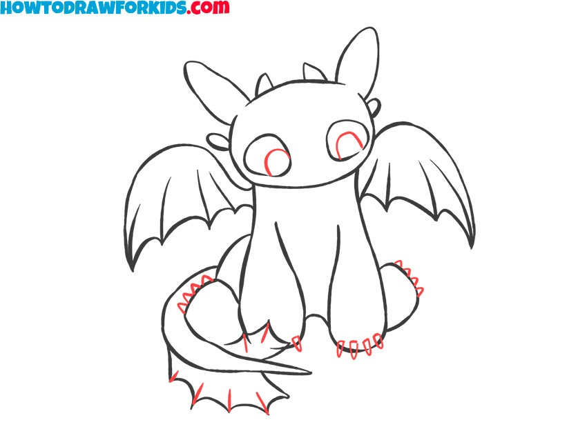 How to draw cartoon Toothless