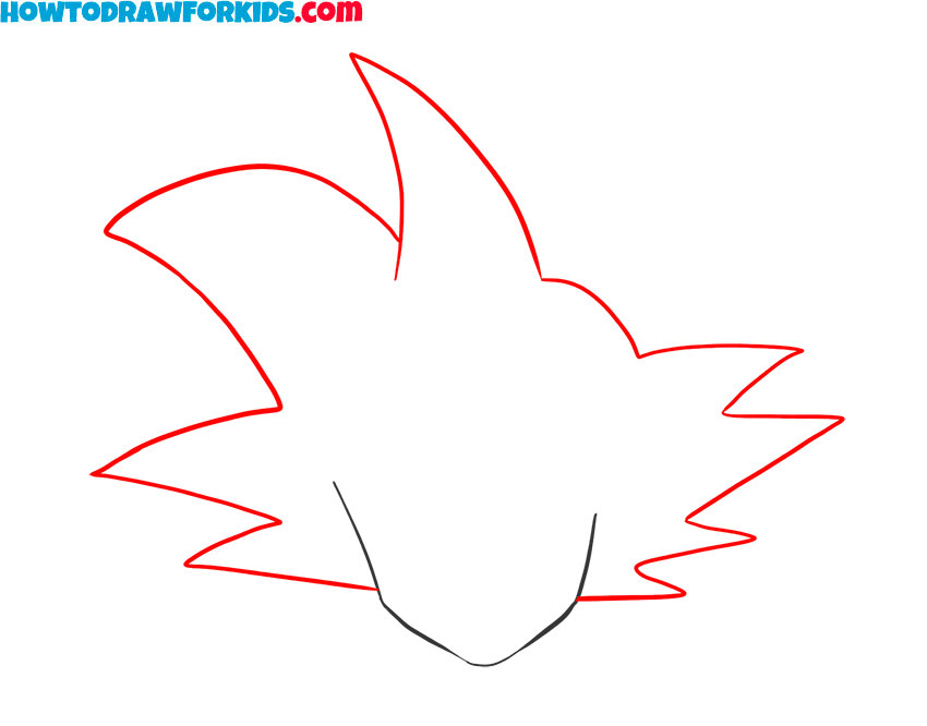 How to draw simple Goku Face