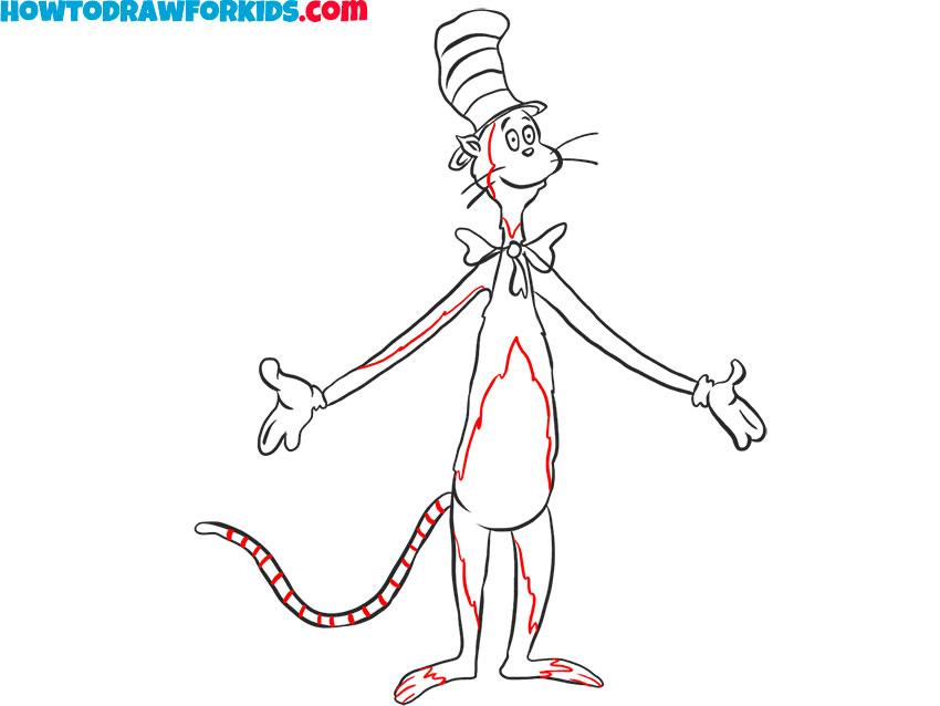 How to draw the cat in the hat from cartoon
