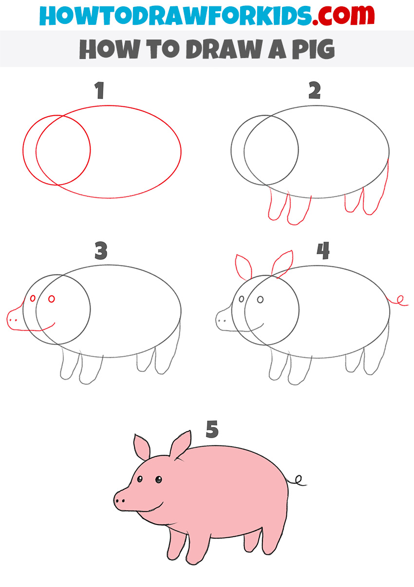 How to Draw a Pig for Kindergarten Easy Drawing Tutorial For Kids