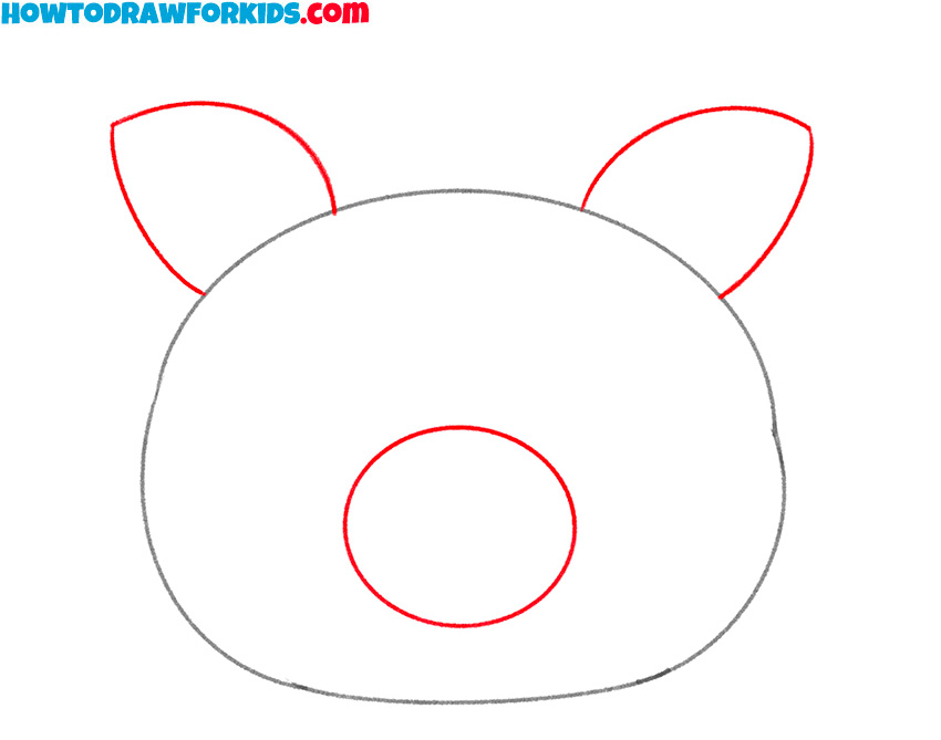 how to draw a pig face realistic
