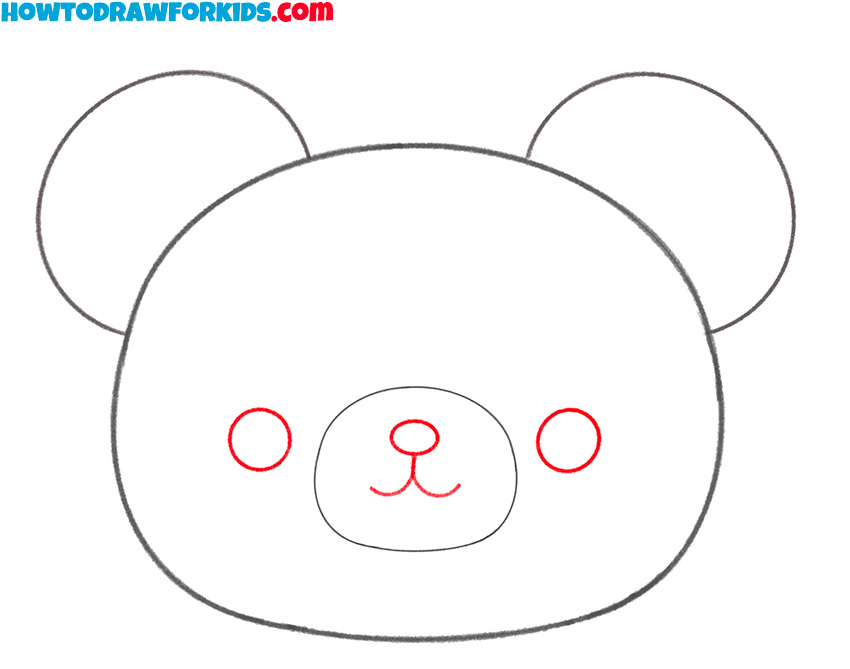 Bear face drawing tutorial for kids