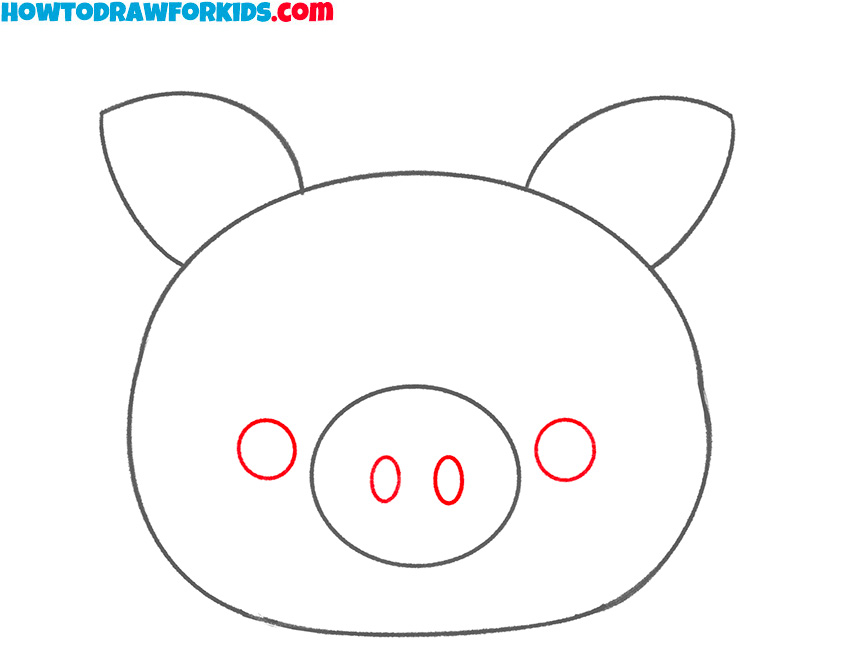 how to draw a pig face cute