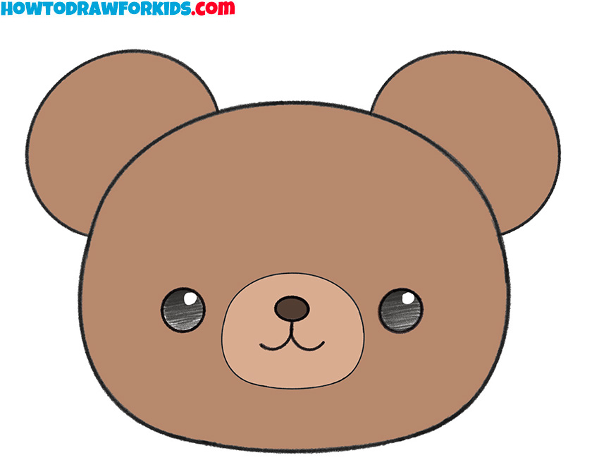 How to Draw a Bear Face for Kindergarten - Drawing Tutorial For Kids
