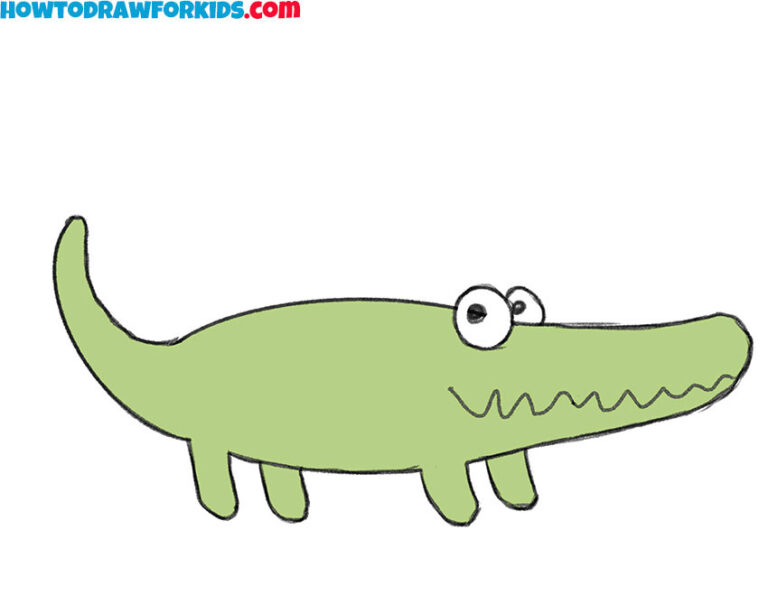 How to Draw an Alligator for Kindergarten - Easy Drawing Tutorial For Kids